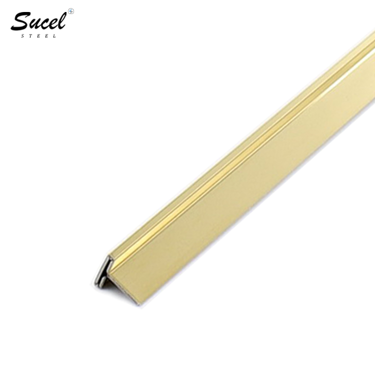 FoShan SUCEL High Quality Decorative Profile T Shaped Free Sample Ceramice Tile Strips Stainless Steel Tile Trim For Wall