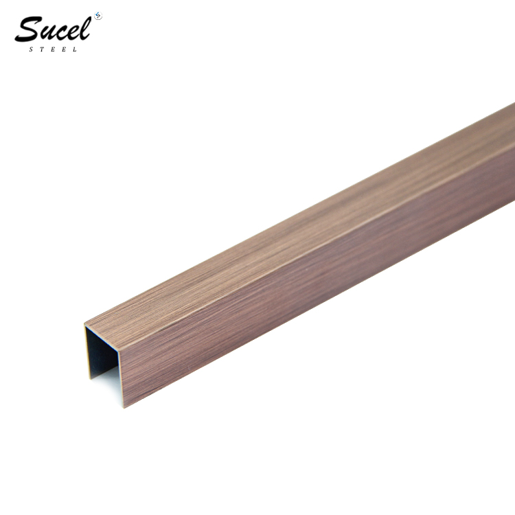 SUCEL Red Copper Bronze U Shaped Stainless Steel Trim Profile Channel