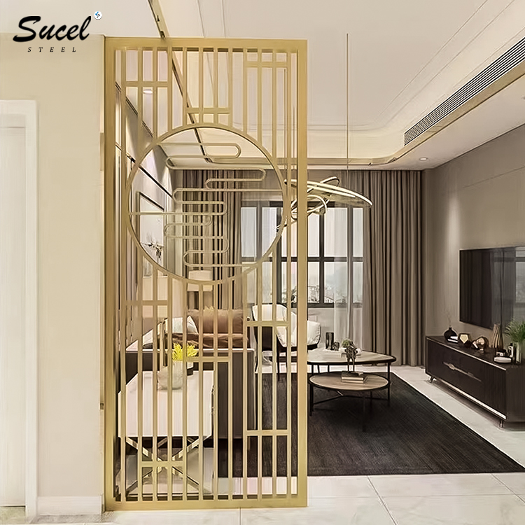 Sucel 304 Customize Color Metal Stainless Steel Screen Room Partition Divider For Hotel Restaurant D