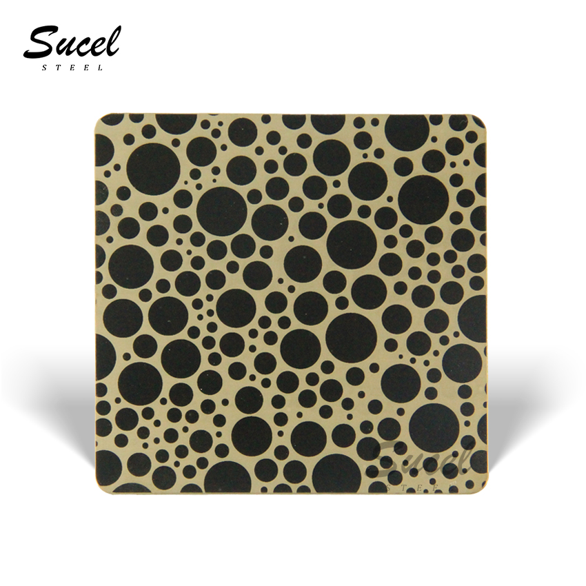 2023 SUCEL STEEL New Product Mirror Etched Gold HTG-57 Stainless Steel Sheet