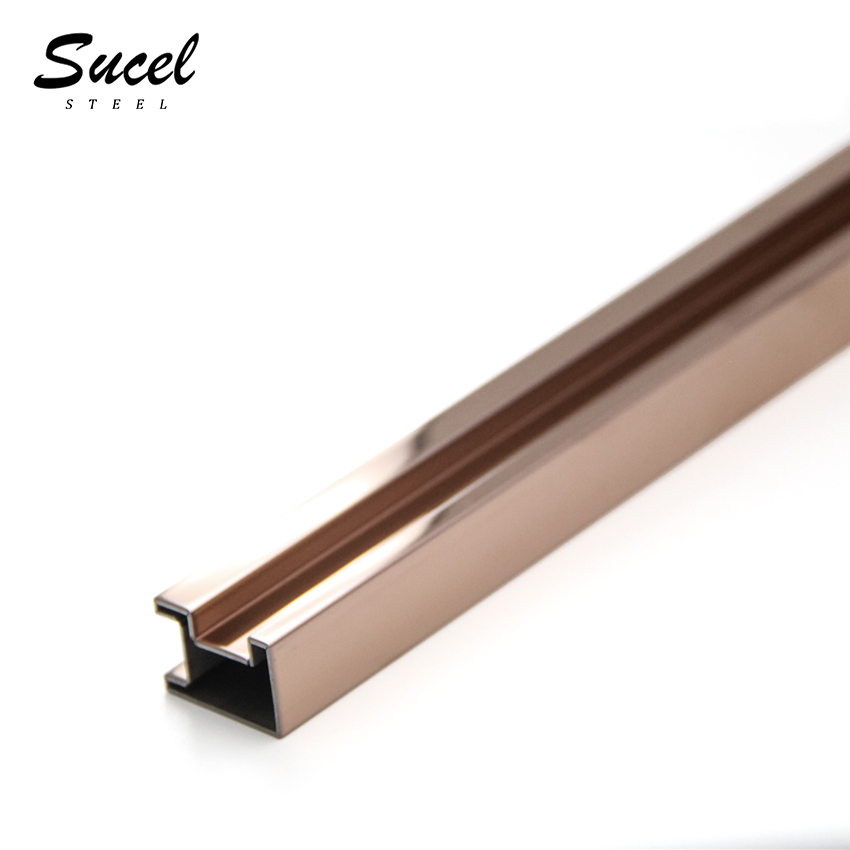 Sucel Steel Free Sample 304 Rose Gold Special Special Channel Stainless Steel Metal Trim Strips For Decorative Wall Panels
