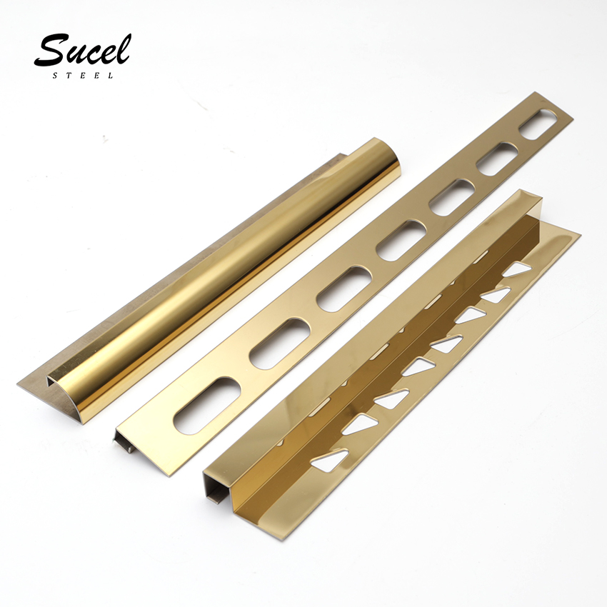 Sucel Steel Factory Color Directly Various Sizes Custom Decor Punching Steel Edge Trim For Tiles