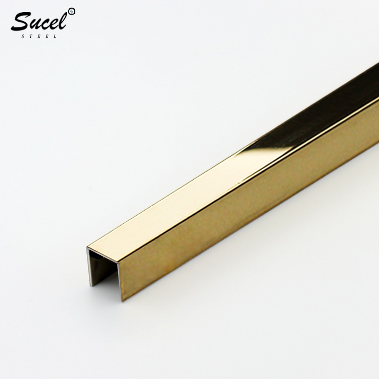 Sucel Steel Color Gold Stainless Steel U Channel For Tile Glass Wall Door