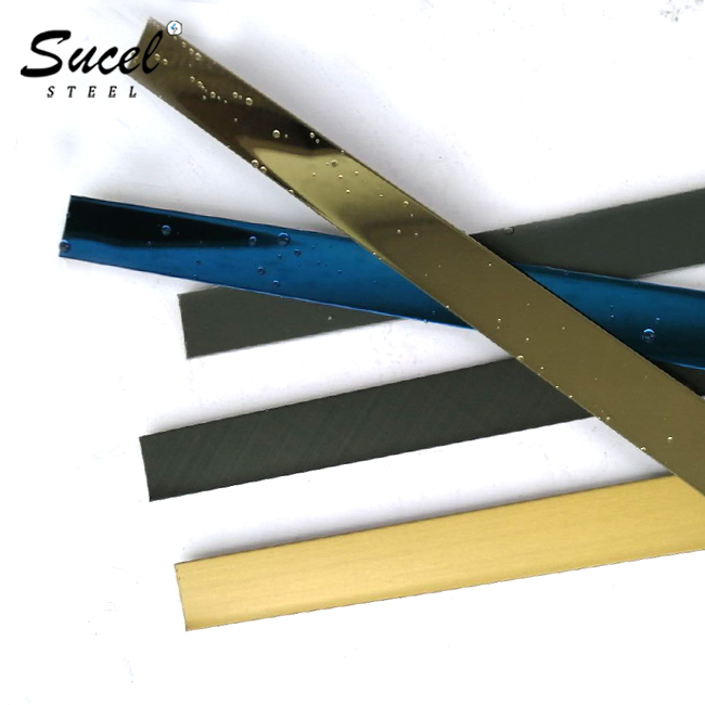 Gold Color Decorative Stainless Steel Flat Trim Strip