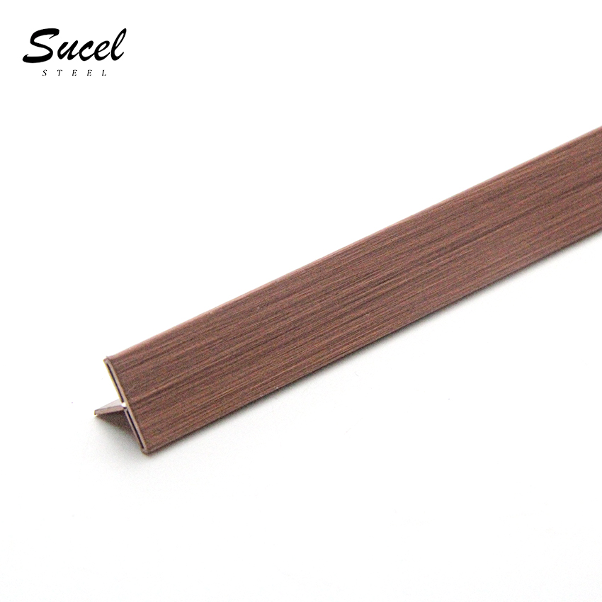Sucel Antique copper Color Stainless Steel T Shape Trim Profile Channel Decoration Tile Profiles For Wall Floor Furniture